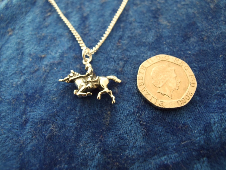 Knight Charging with Lance Vintage Charm Pendant Necklace in Sterling Silver image 5