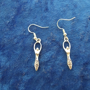 Pagan Goddess Earrings in Sterling Silver, Wiccan,