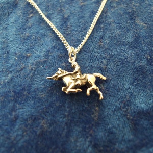 Knight Charging with Lance Vintage Charm Pendant Necklace in Sterling Silver image 4