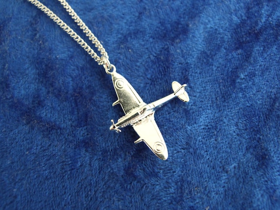 Sterling Silver Airplane Necklace -  UK