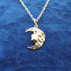 Moon Goddess Sterling Silver Charm Pendant Necklace