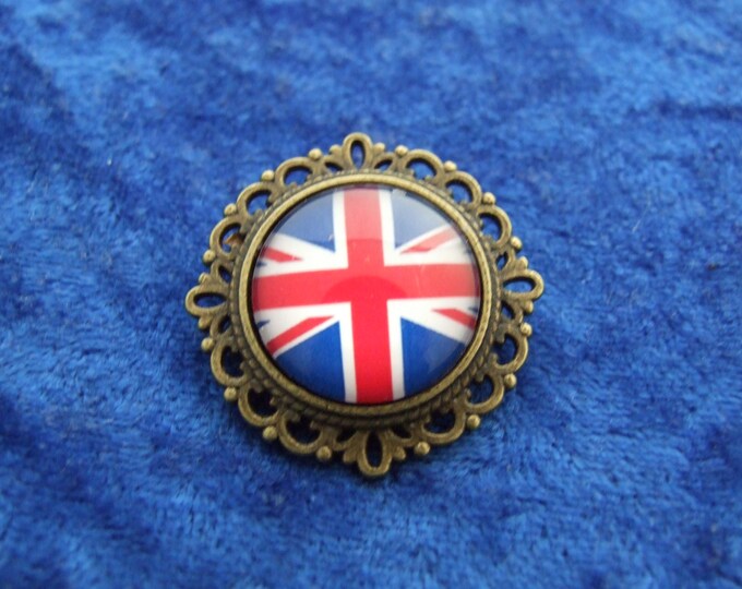 Union Jack British Flag Round Brooch in an Antique Bronze Setting - Etsy