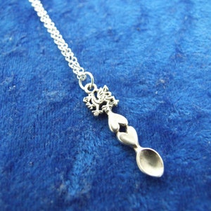 Welsh Dragon Lovespoon Charm pendant Necklace, Sterling Silver, Wales