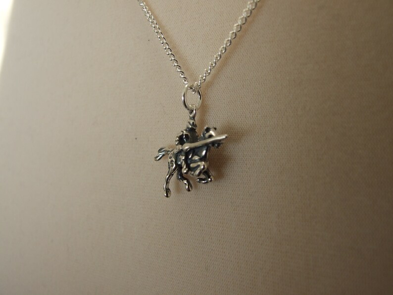 Knight Charging with Lance Vintage Charm Pendant Necklace in Sterling Silver image 9