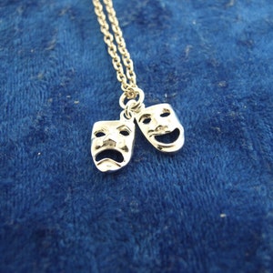 Happy Sad Theatre Masks in Sterling Silver