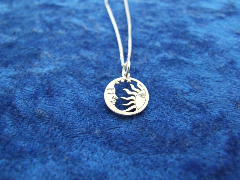Sun, Moon and Stars Charm Pendant Necklace in Sterling Silver - Etsy