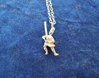 Scotsman Tossing The Caber Charm Pendant in Sterling Silver, Scotland, Scottish necklace