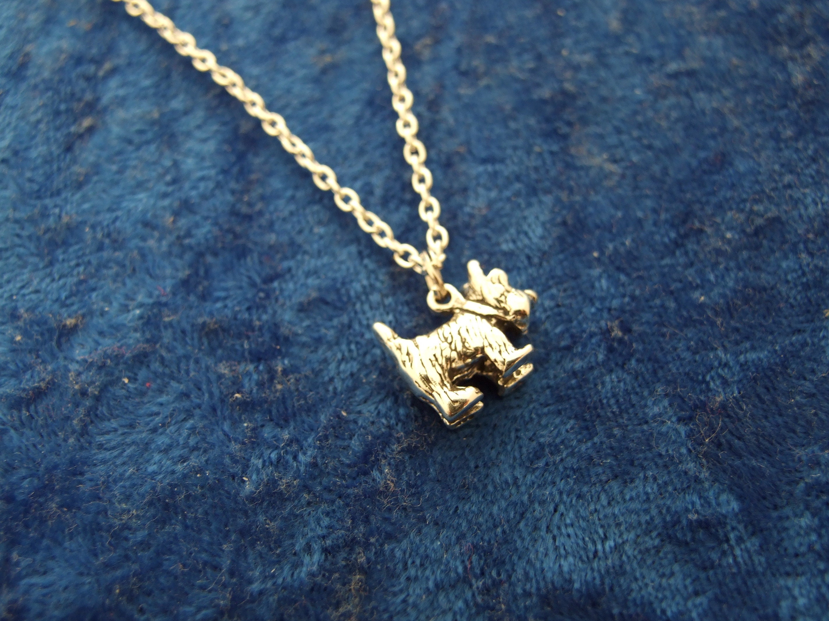 Scottie Dog Charm Pendant Necklace in Sterling Silver Etsy