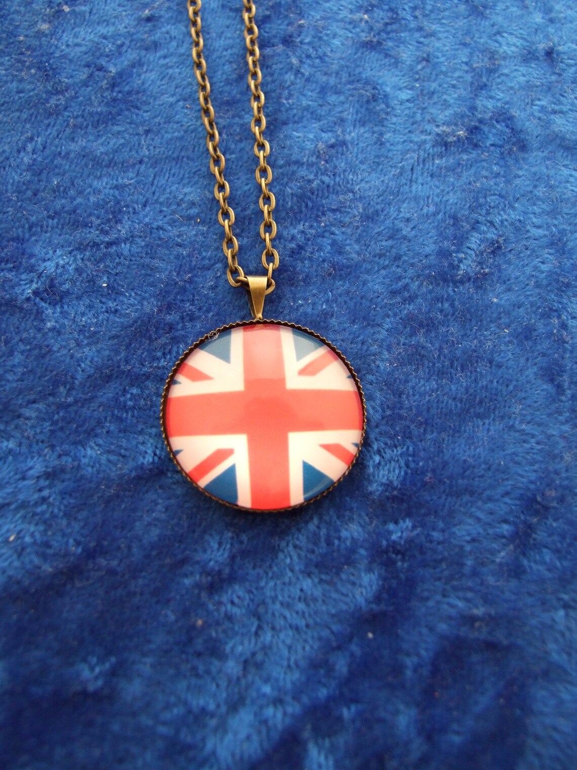British Flag Pendant Necklace Bronze or Silver Chain and Etsy