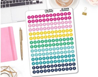 NEW! Colorful Walking Girl Round Icons - Planner Stickers - Emily Ley Simplified (DD-00475)