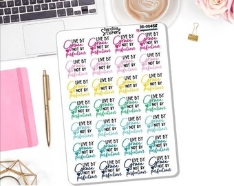 NEW! Colorful Live By Grace Not By Perfection - Planner Stickers - Emily Ley Simplified (DD-00458)