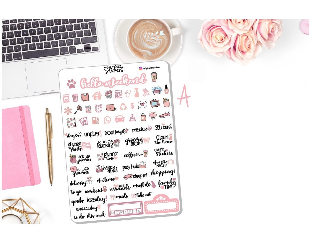 NEW! - Floral Weekly Sticker Kit - Flower Market - Spring Stickers ...