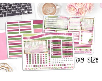 NEW! 7x9 Dashboard Planner - Pretty Pricklies - Weekly Sticker Kit - Planner Stickers - DB-165