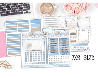 NEW! 7x9 Dashboard Planner - Coastal Planning - Weekly Sticker Kit - Planner Stickers - DB-162