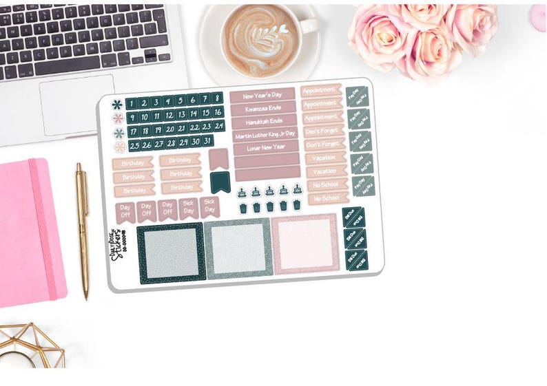 NEW! Monthly January 2026 Sticker Kit - Resolutions - January Monthly ...