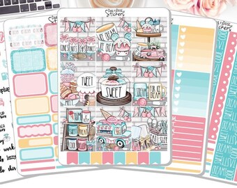 NEW! - Weekly Sticker Kit - Ice Cream - Sundae Best - Summer - Planner Stickers DD-00281a-e