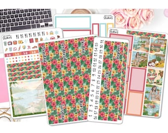 New! - 7x9 Daily Duo 2025 Weekly Kit - Summer Living - Summer - Stickers - Planner Stickers EC DD Planner DD-00143DD7x9