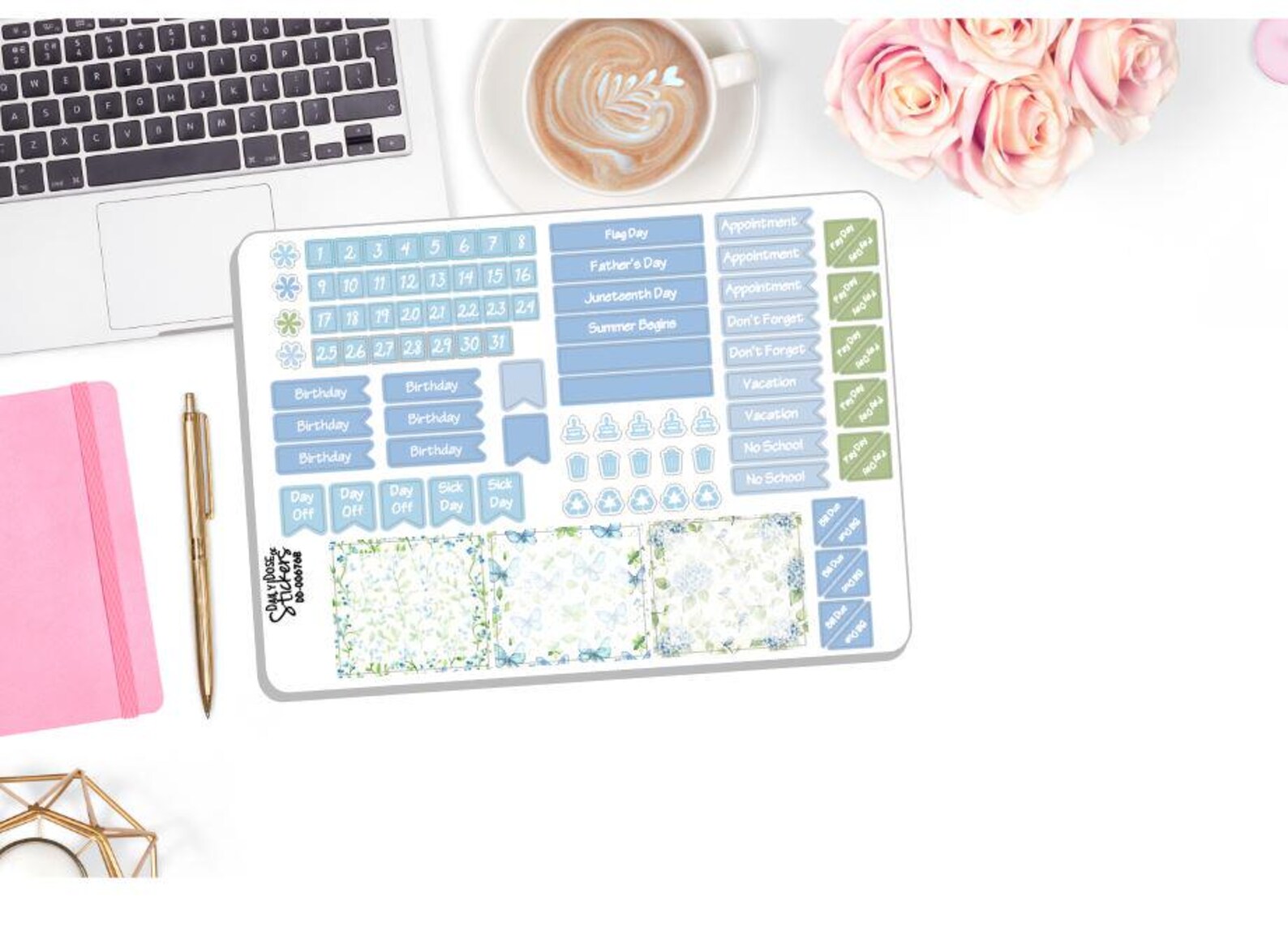 NEW! Monthly June Sticker Kit - Hydrangea - June Monthly Kit ...
