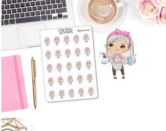 NEW! Cleaning Character Stickers - Cleaning Character - Chores - Madison - Planner Girl Stickers - Planner Stickers DD-00297C