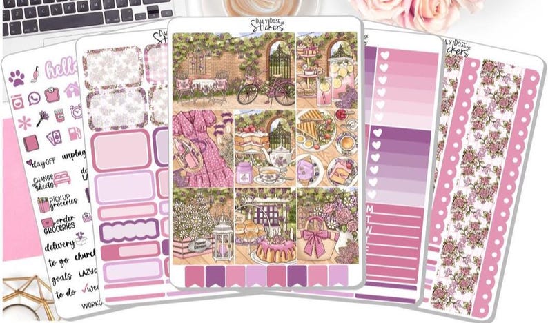NEW! Planner Stickers - Floral Courtyard - Spring Afternoon - Spring ...