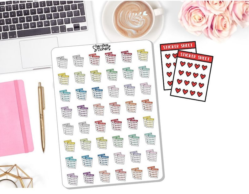 Sticker Template Rows NEW! Sticker Sheet Icon Stickers - Sticker Icons - Sticker Sheet ...