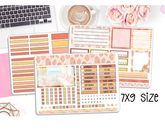 NEW! 7x9 Dashboard Planner - Tropical Summer - Weekly Sticker Kit - Planner Stickers - DB-160