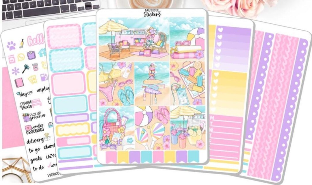NEW! Planner Stickers - Beach Day - Summer - Beach - Pride Beach Weekly ...