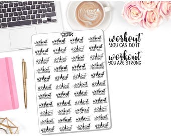Planner Stickers - Workout Motivational Words - Exercise - Motivational Sayings - DD-00047