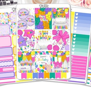 NEW! - Weekly Sticker Kit - Happy Birthday - Birthday Stickers - Planner Stickers - Stickers DD-00256a-e