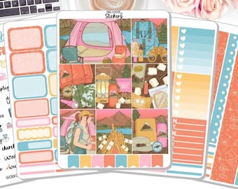 NEW! Planner Stickers - Camping - Hiking - summer - Fall Weekly Sticker Kit - Stickers - Sticker Kits - Stickers DD-00161