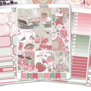 NEW! - Weekly Sticker Kit - Strawberries - Spring Stickers - Summer Stickers - Planner Stickers - Stickers DD-00205a-e