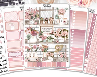 NEW! - Floral Weekly Sticker Kit - Flower Market - Spring Stickers - Floral Stickers - Planner Stickers - Stickers DD-00220a-e