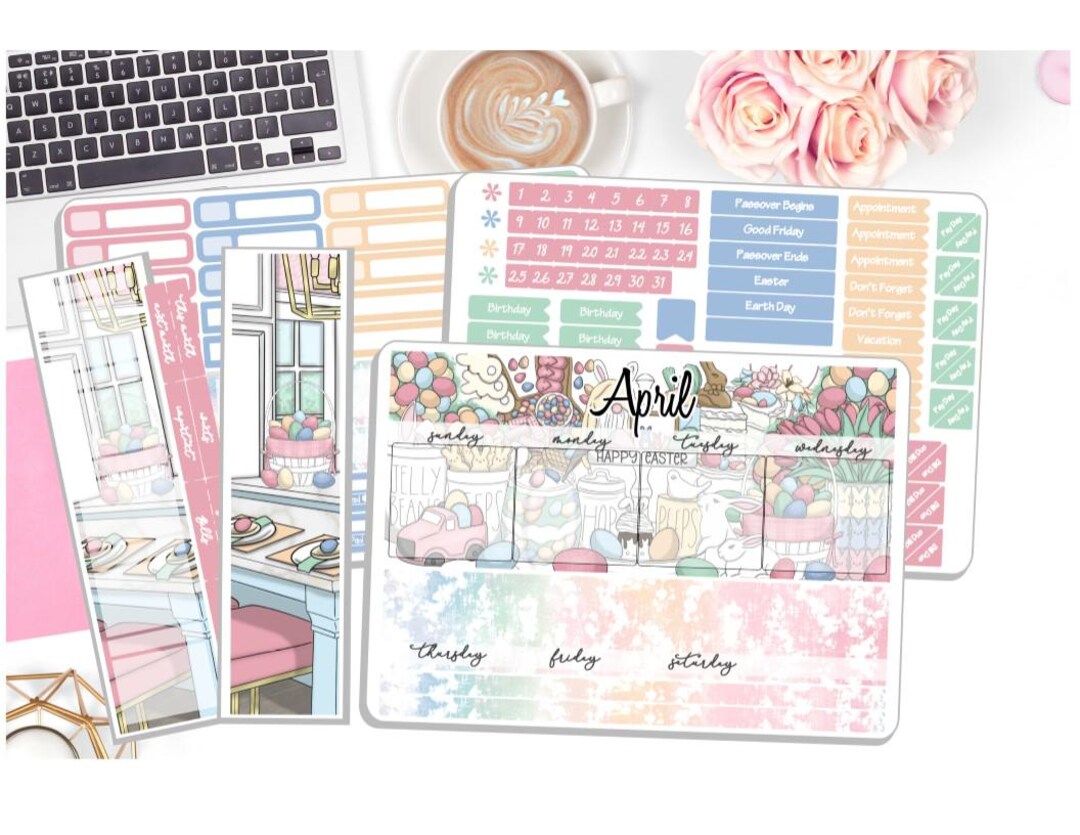 NEW! Monthly April Sticker Kit - Easter Day - Monthly Kit - Planner ...