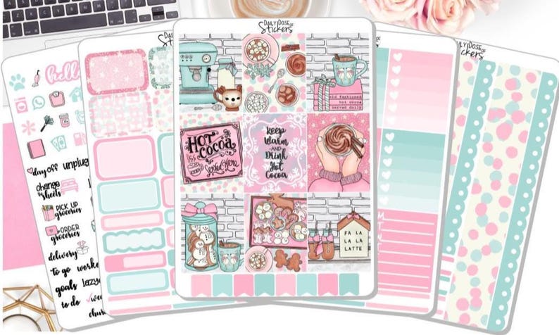 NEW! - Planner Stickers - Weekly Sticker Kit - Hot Cocoa - Winter ...