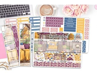 NEW! Monthly September Sticker Kit - Autumn Wishes - Monthly Kit Planner Stickers 3 Pg Kit & 1 Sidebar - Notes Kit Dashboard - DD-00658