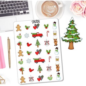 NEW! Farmhouse Christmas Clipart Stickers - Farmhouse Christmas - Christmas Stickers - Christmas Clipart - Planner Stickers DD-00461C