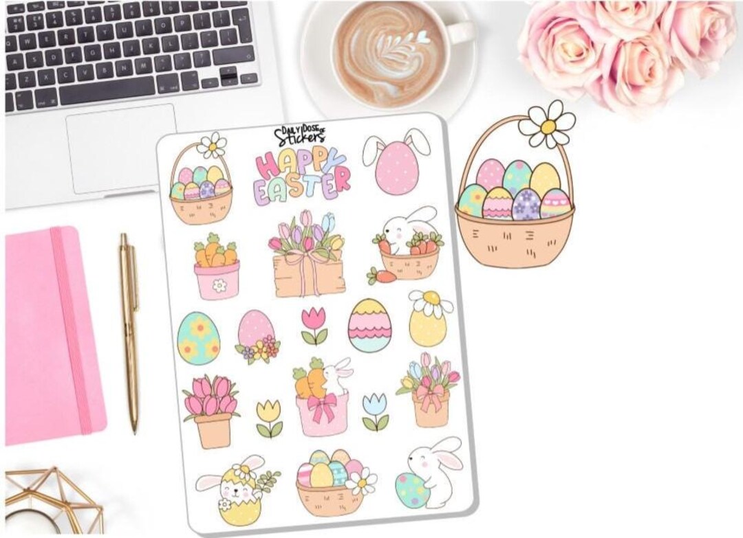 NEW! Easter Sticker Set - Easter Decor Stickers - Spring - Easter ...