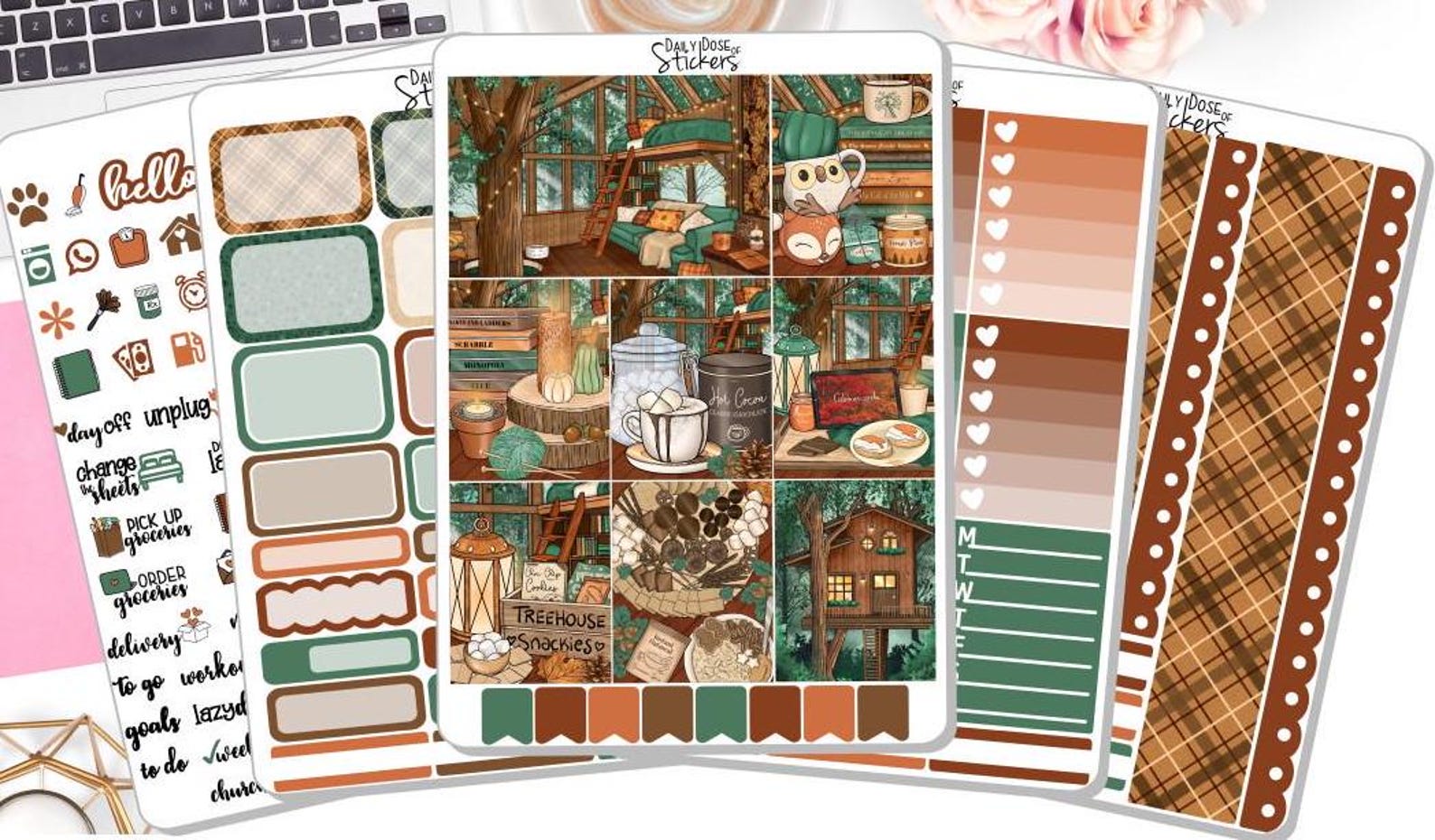 Fall Weekly Sticker Kit - Cozy Treehouse - Fall Stickers - Sticker Kit ...