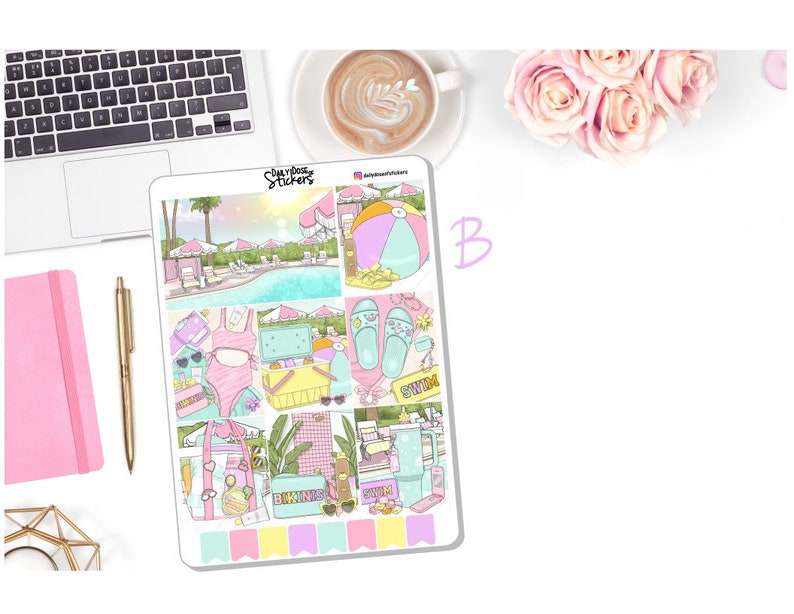 NEW! - Weekly Sticker Kit - Splash - Summer Stickers - Planner Stickers ...
