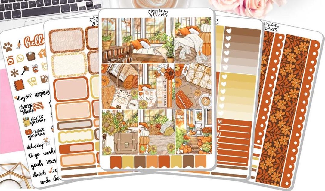 Fall Weekly Sticker Kit - Amber Dream - Fall Stickers - Sticker Kit ...