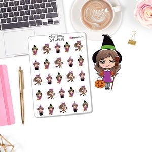 NEW! - Halloween Character - Halloween Stickers - Fall Characters - Character Stickers - Planner Stickers DD-00831D-F J-K
