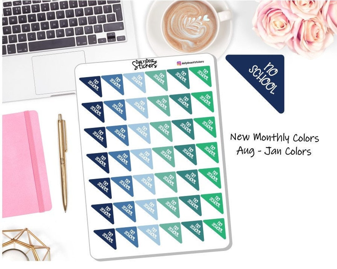 NEW No School Calendar Corner in Monthly Colorway Calendar Corner