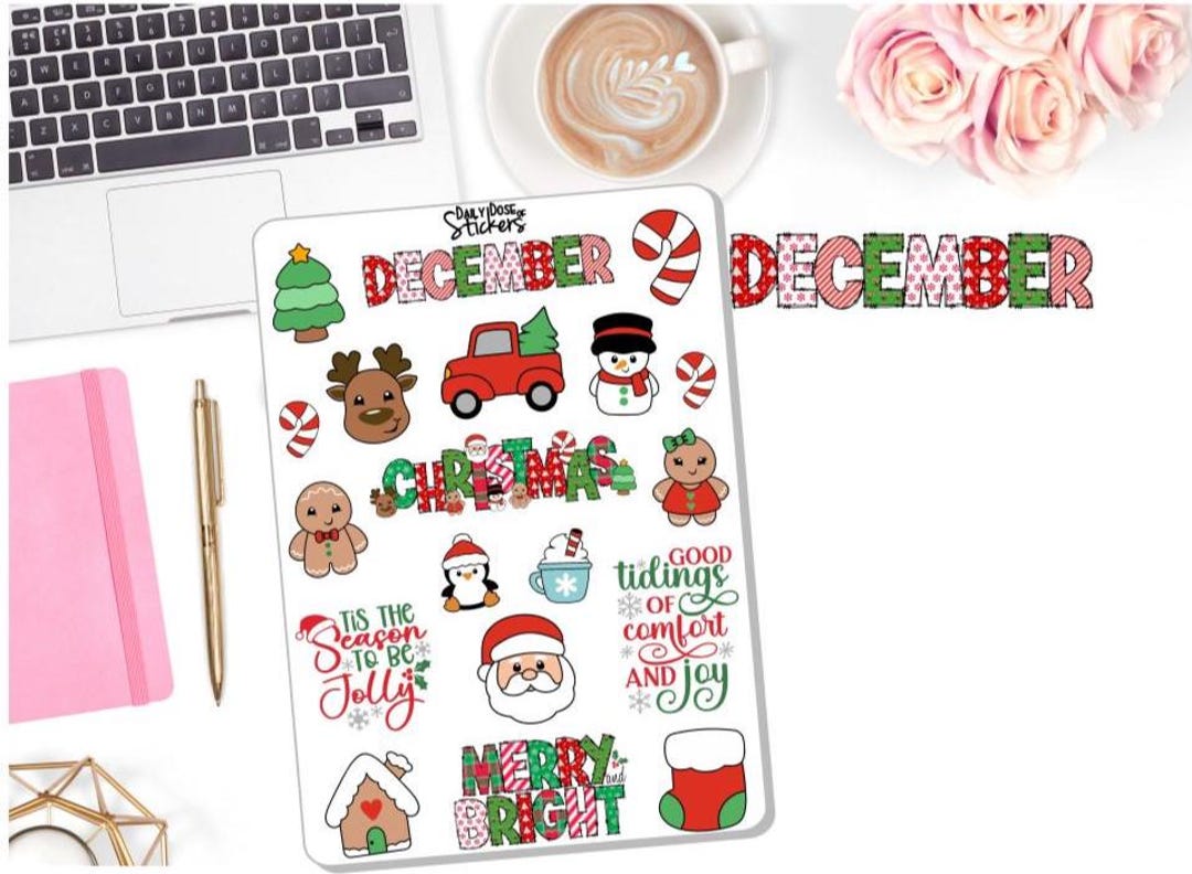 18 Dec Sticker NEW! December Stickers - Journal Stickers - Journaling - Christmas ...