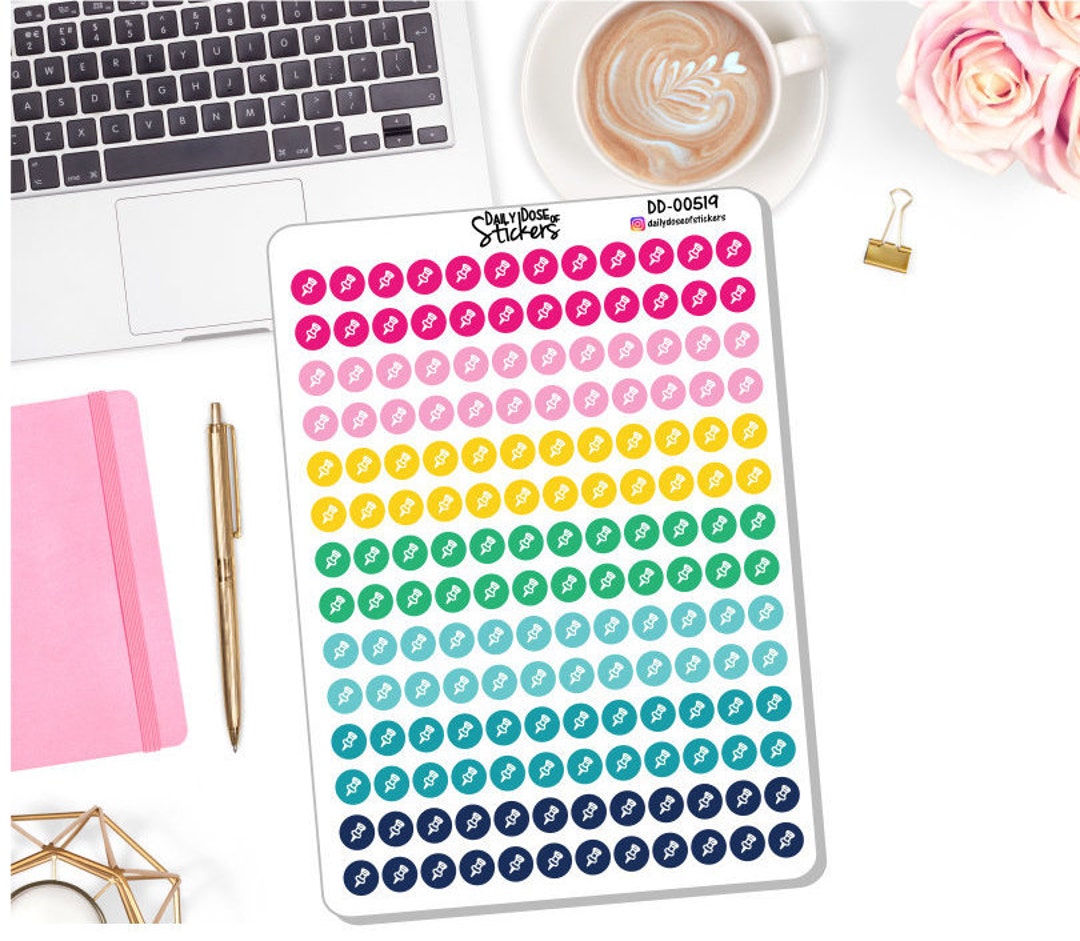 Colorful Push Pin Round Icons Planner Stickers Emily Ley - Etsy UK