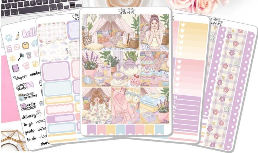NEW! Planner Stickers - Cozy Slumber Party - Weekly Sticker Kit ...