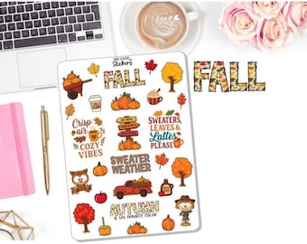 NEW! Fall Stickers - Journal Stickers - Journaling - Fall - Planner Stickers DD-00433Fall