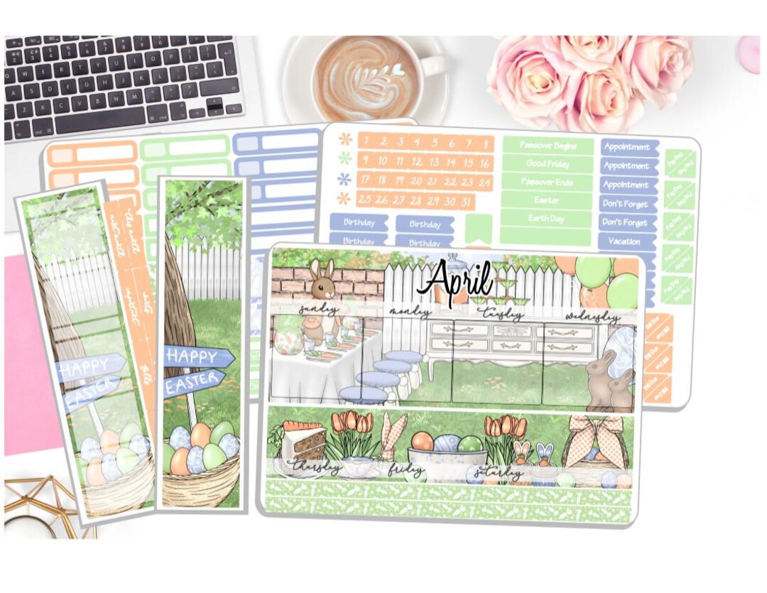 NEW! Monthly April Sticker Kit - Easter Bunny Party - Monthly Kit ...