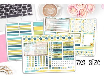NEW! 7x9 Dashboard Planner - Island Breeze - Weekly Sticker Kit - Planner Stickers - DB-157