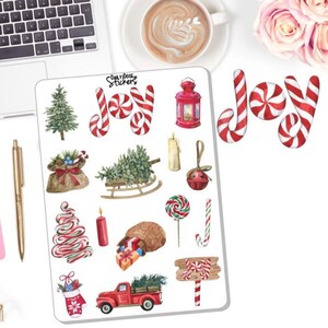 NEW! Planner Stickers - Rustic Christmas Stickers - Farmhouse - Holiday - Christmas - Planner Stickers DD-00779E