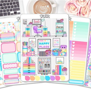 NEW! - This Is My Happy Place - Weekly Sticker Kit - Sticker Kit - Planner Stickers DD-00706a-e